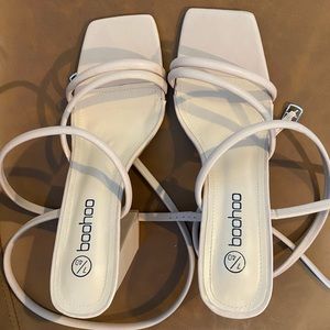Nude strappy boohoo heels